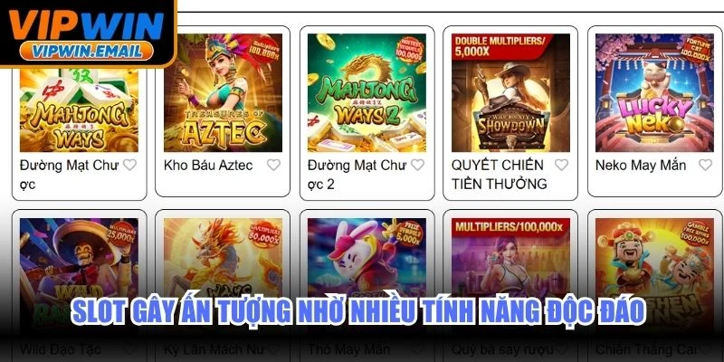 Slot gây ấn tượng nhờ nhiều tính năng độc đáo và tiện ích toàn diện